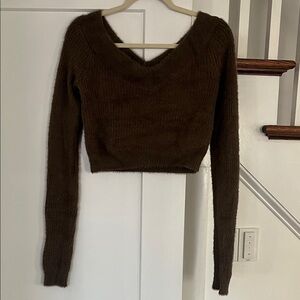 American Eagle Outfitters Brown V-Neck Sweater